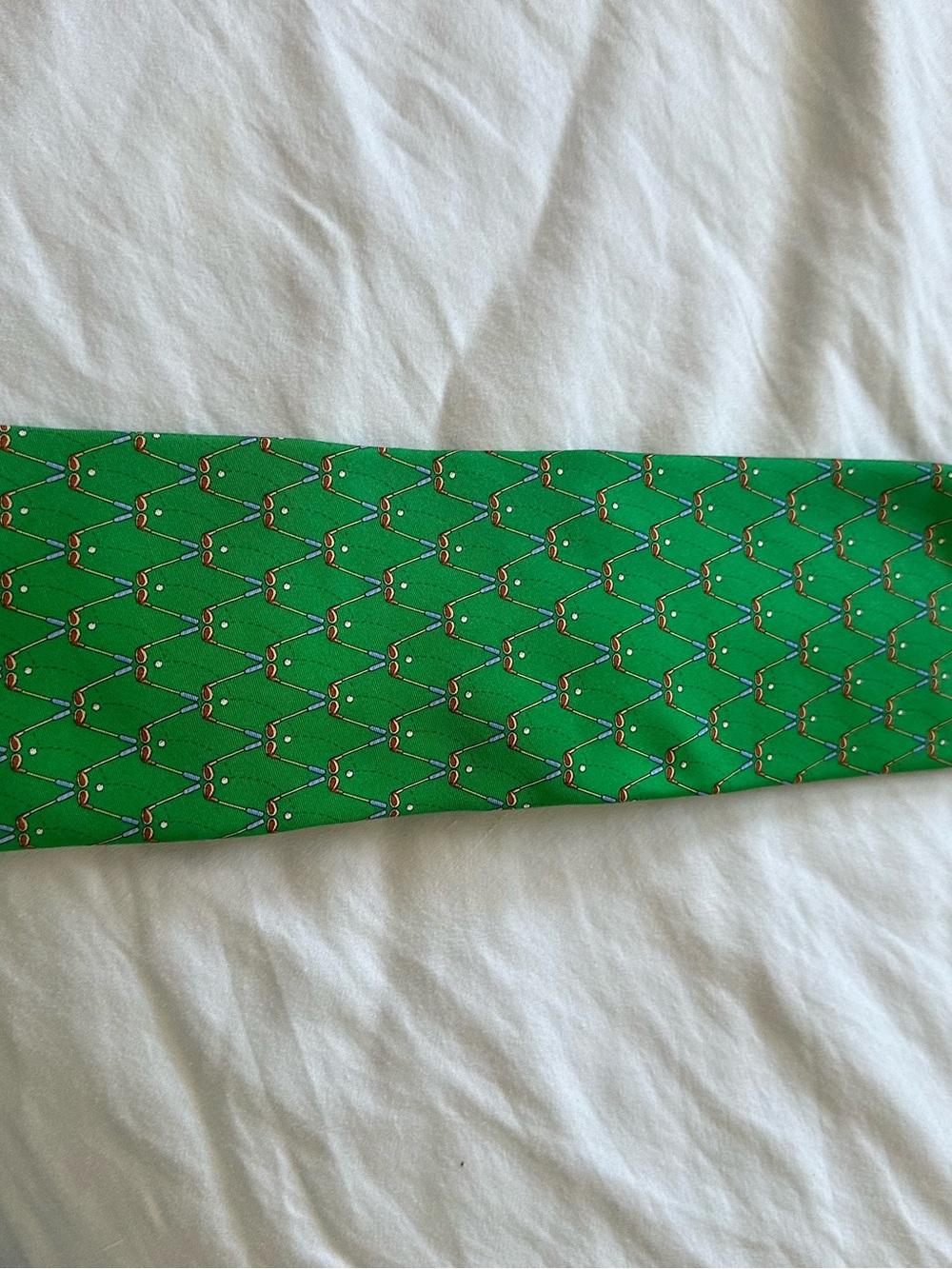 Jos. A. Bank Green Geometric Pattern Tie
